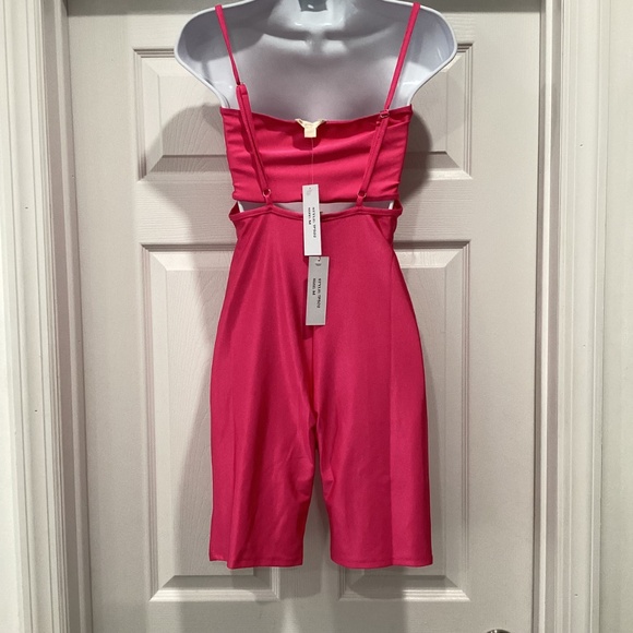 NWT SJL APPAREL pink overall shorts with tube tops - Picture 2 of 12